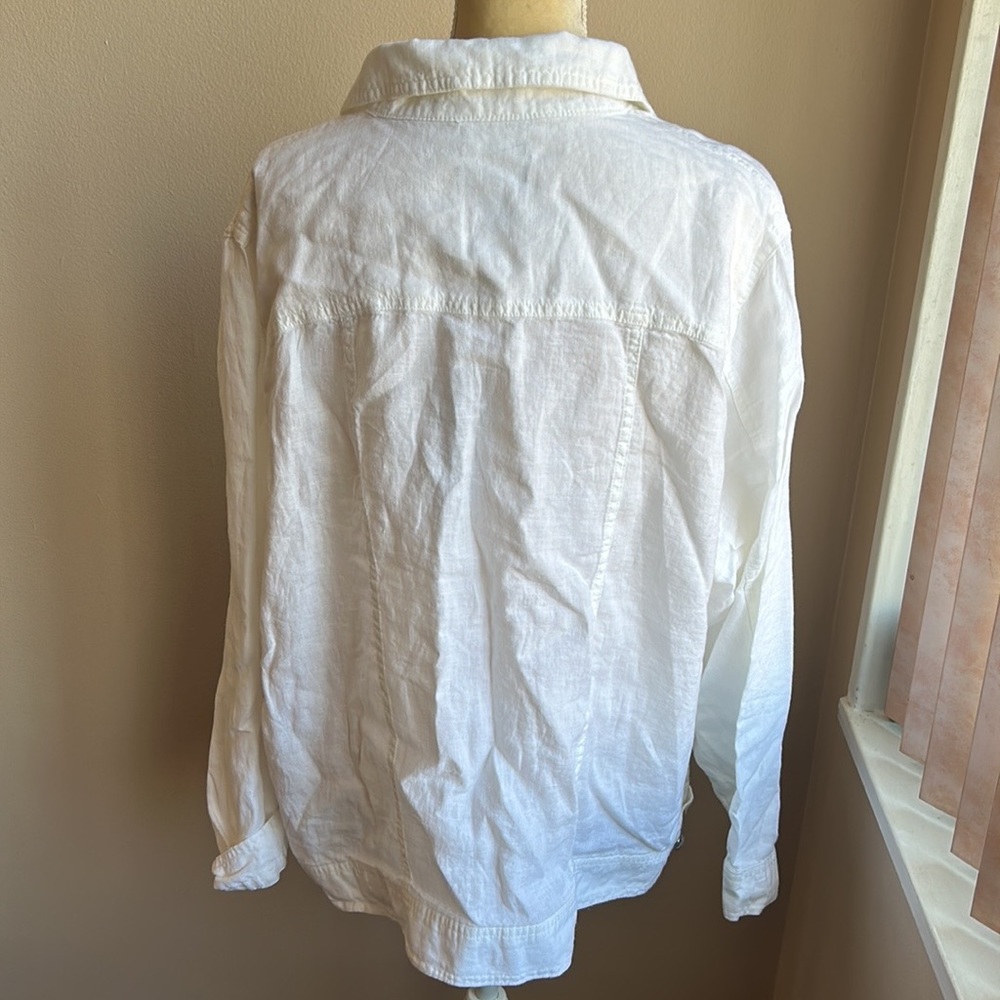 Jones New York Womens Plus sz 3X Linen Jacket White New - Picture 2 of 4